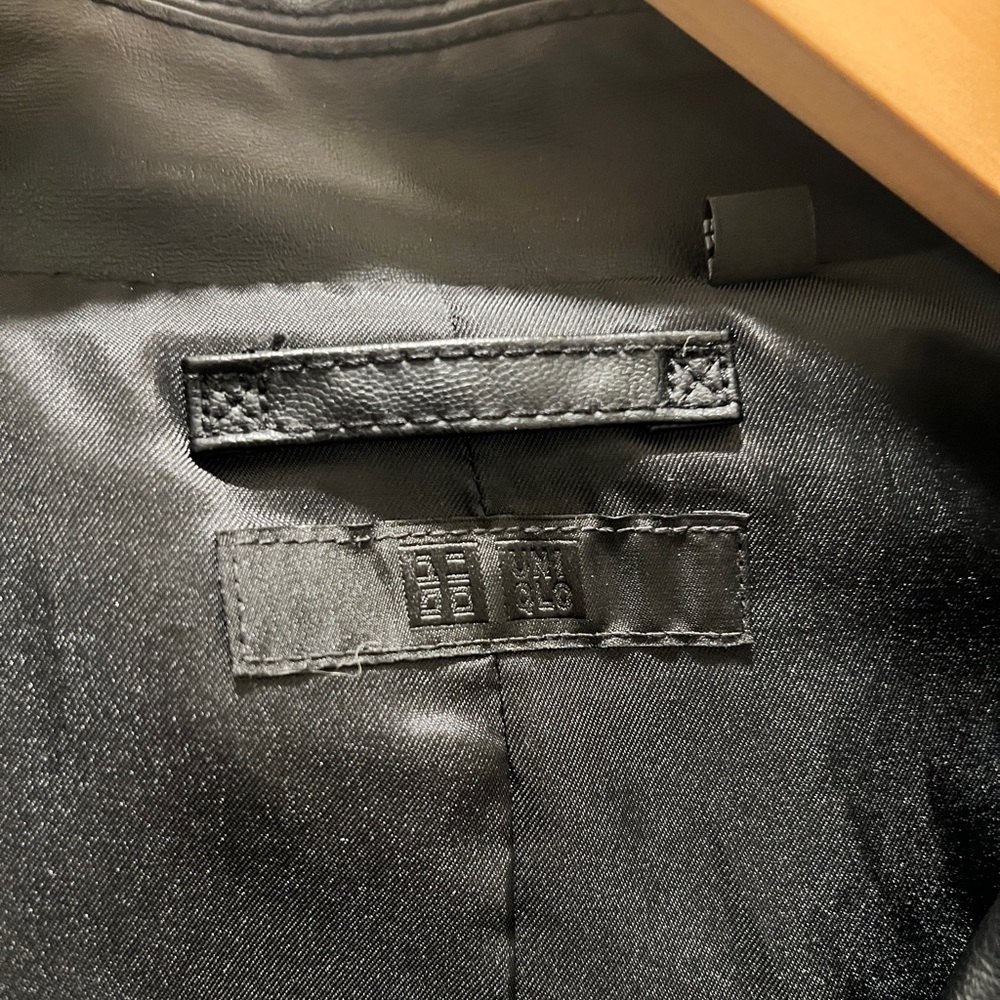 UNIQLO Faux Leather Biker Jacket – Black, Size Medium - Picture 5 of 9